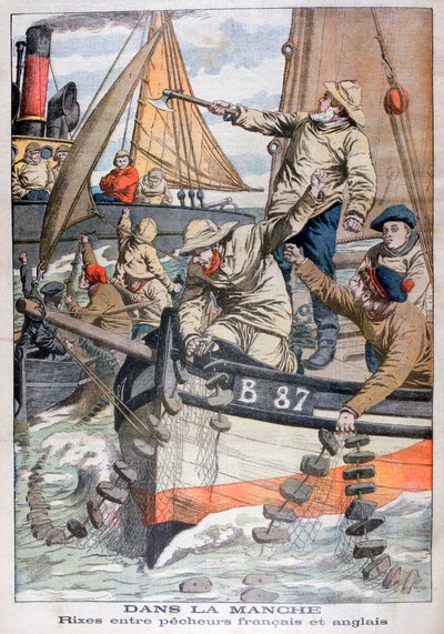 Dispute between French and English fishermen in the Channel, 1904 by Unbekannt
