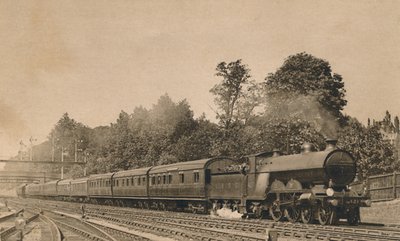 Down Brighton Express near South Croydon. Engine 4-4-2, No. 421 by Unbekannt