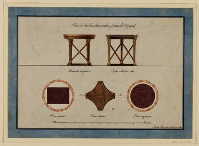 Drawing, Design for Two Small Breakfast Tables, early 19th century by Unbekannt