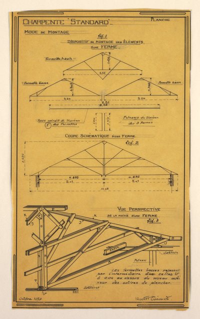 Drawing, Design for a Mass-Operational House Designed by Hector Guimard, Framing Construction by Unbekannt