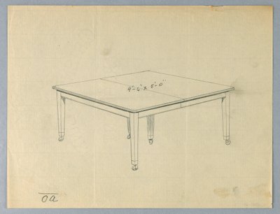 Design for a Six-Legged Rectangular Dining Table by Unbekannt