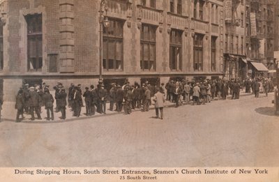 During Shipping Hours, South Street Entrances, Seamens Church Institute of New York, c1888 by Unbekannt