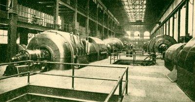 Dynamos at the Great Underground Generating Station at Lots Road, Chelsea by Unbekannt