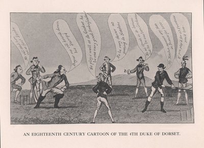 Edward Sackville, 4th Duke of Dorset, Playing Cricket by Unbekannt