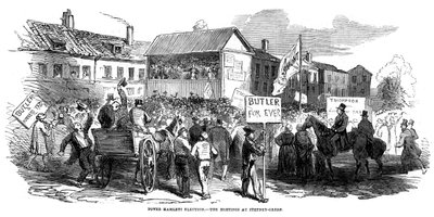Election Hustings in Stepney Green During the Tower Hamlets Election, London, 1852 by Unbekannt