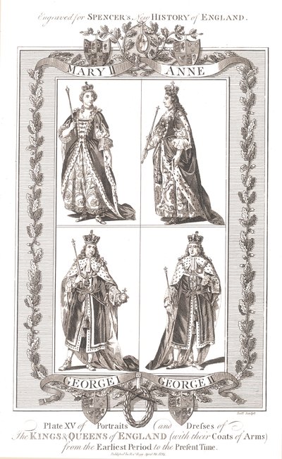 English Kings and Queens with coats of Arms by Unbekannt