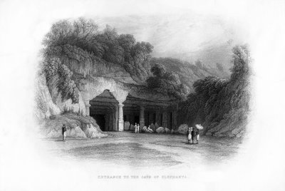 Entrance to the Elephanta Caves, Bombay, India by Unbekannt