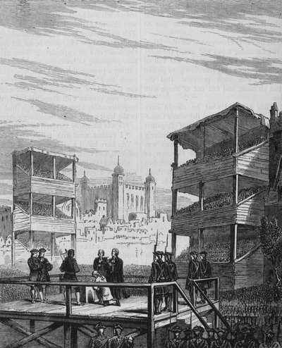 Execution of Lord Derwentwater on Tower Hill, from an Old Print, 24 February 1716, c. 1880 by Unbekannt