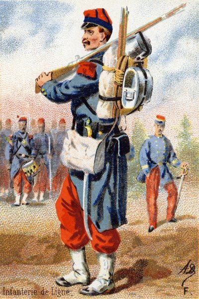 F: Line infantry. Engraving in "Military Alphabet". Illustrator