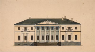 Facade of the House in the Golitsyn Petrovo-Dalneye Estate, First Quarter of 19th Century by Unbekannt