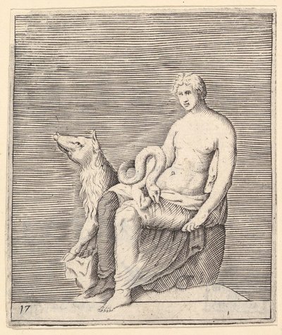 Figure with Pig and Serpent by Unbekannt