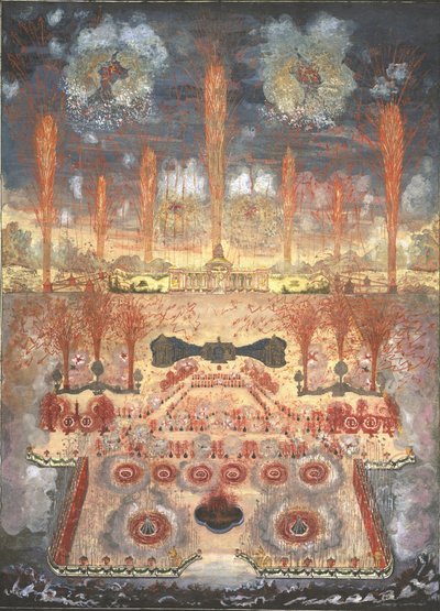 Fireworks and illumination on June 16, 1744 in Moscow, Mid 18th century by Unbekannt