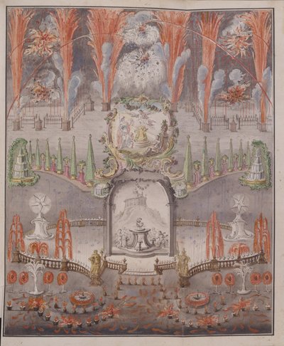 Fireworks and illumination on September 17, 1747 in Gostilitsy by Unbekannt