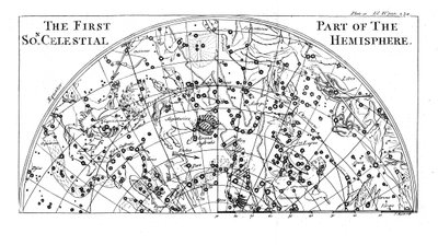 First Part of the Star Chart of the Southern Celestial Hemisphere Showing Constellations by Unbekannt