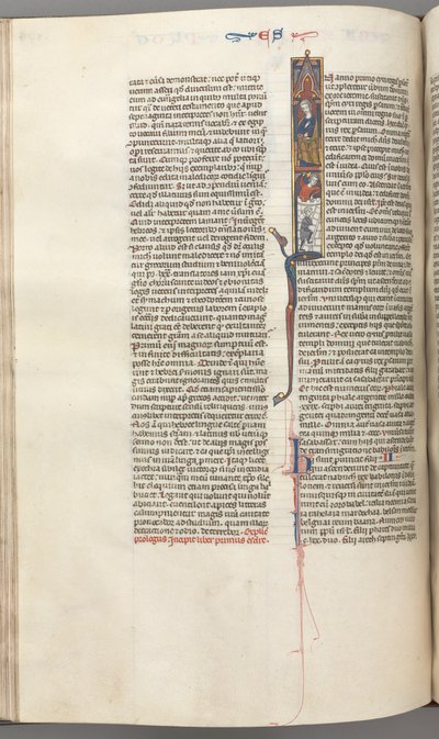 Fol. 174v, Ezra, historiated initial I, Cyrus directing the building of the Temple by Unbekannt