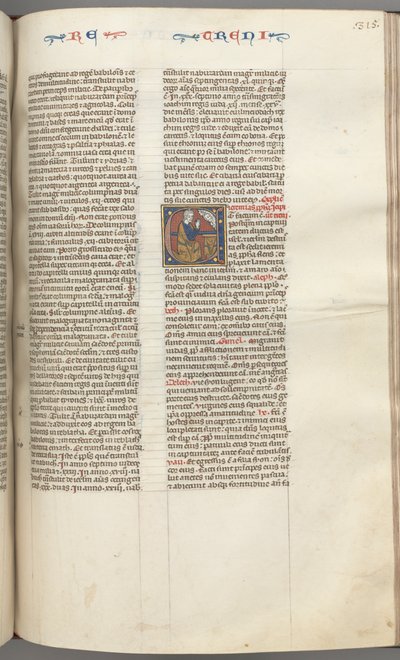 Lamentations, Historiated Initial E, a Kneeling Jeremiah Praying to a Bust of God by Unbekannt