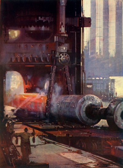 Forging a Propeller Shaft for a Large Liner, c1930 by Unbekannt