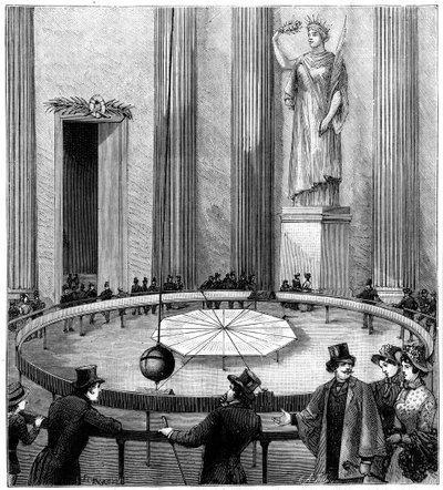 Foucault using his pendulum to demonstrate the rotation of the Earth, Paris, 1851-1887 by Unbekannt