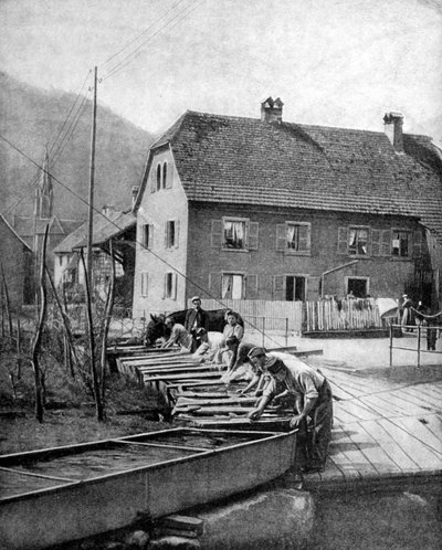 French Soldiers Doing Their Laundry, World War I by Unbekannt