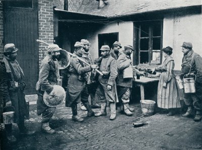French Soldiers Returning from the Trenches Make a Halt for Refreshment by Unbekannt