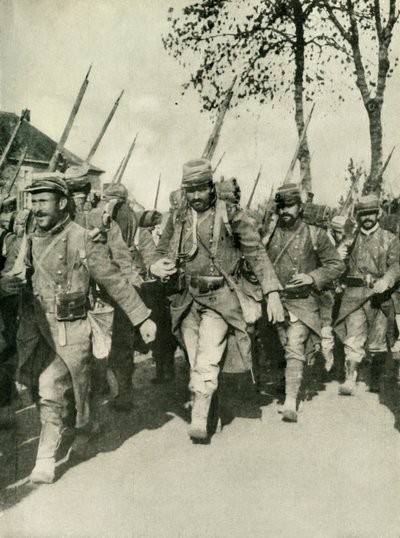 French Troops on the March, First World War by Unbekannt