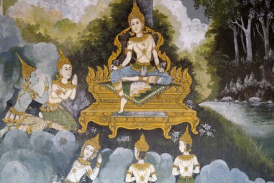 Fresco depicting a scene of the Buddha