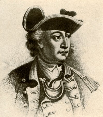 General John Sullivan, in cocked hat edged with braid and a gorget, c1770, 1937 by Unbekannt