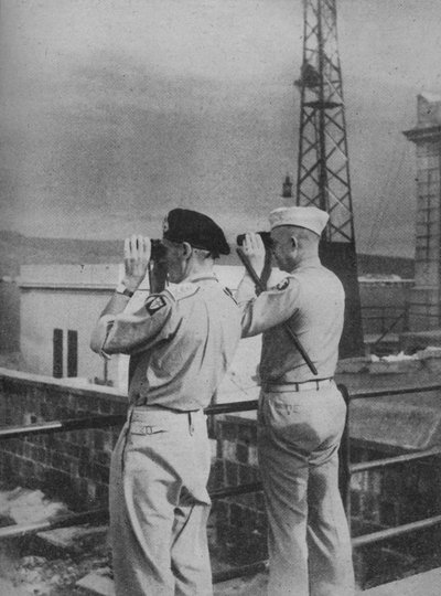 Generals Montgomery and Eisenhower View from a Balcony in Messina the Italian Mainland, 1943-44 by Unbekannt