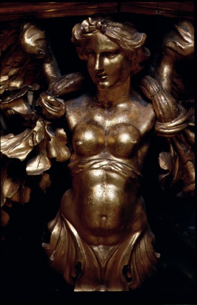 Gilded Female Supporting a Baroque Table, from the Salon of the Palazzo Taverna by Unbekannt
