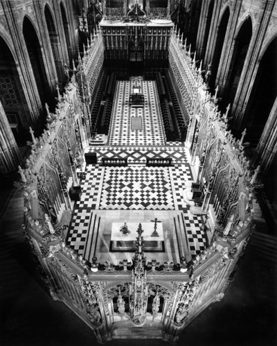 Gothic architecture: plunging view of the choir fence. 13th century Cathedrale Saint Cecile a Albi (Tarn) by Unbekannt
