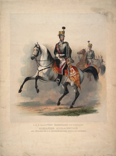 Grand Prince Alexander Nikolayevich as Colonel-in-Chief of the Austrian 4th Hussar Regiment by Unbekannt