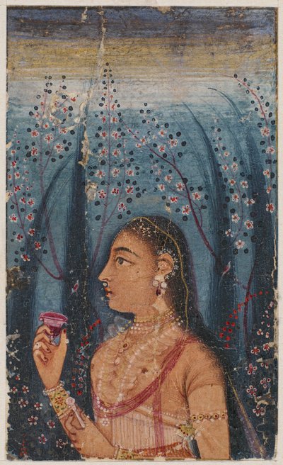 Head of a Young Woman, Among Flowering Stems by Unbekannt