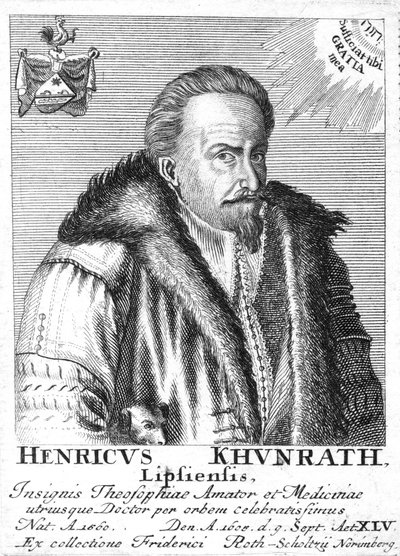 Heinrich Khunrath, German chemist and alchemist, 1725 by Unbekannt