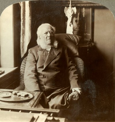 Henrik Ibsen, the poet to whom all the world pays homage, at home Christiania, Norway, c1905 by Unbekannt