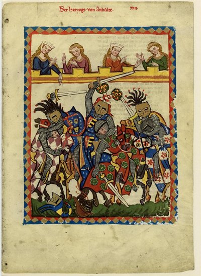 Henry I, Count of Anhalt from the Codex Manesse, Between 1305 and 1340 by Unbekannt