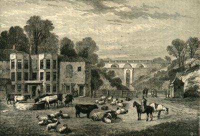 Highgate Archway Gate and Tavern in 1825, c. 1876 by Unbekannt