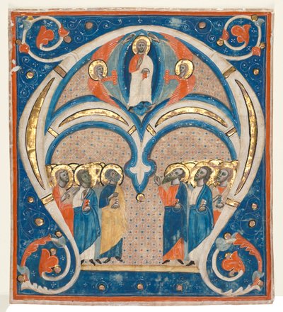 Historiated Initial A Excised from a Responsorial: Christ in Majesty with Saints by Unbekannt