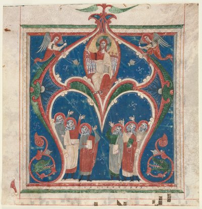 Historiated Initial A Excised from an Antiphonary: Christ in Majesty with Prophets by Unbekannt