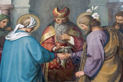 Imperial Cathedral of Speyer, Paintings by Schraudolph, Joseph and Mary, Wedding, Speyer, Germany by Unbekannt