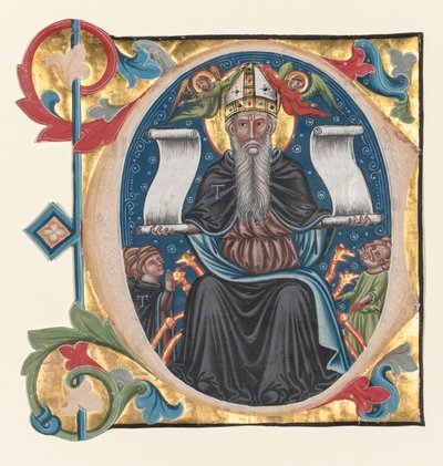 Initial C Excised from a Choral Book: St. Anthony with Antonite Friars by Unbekannt