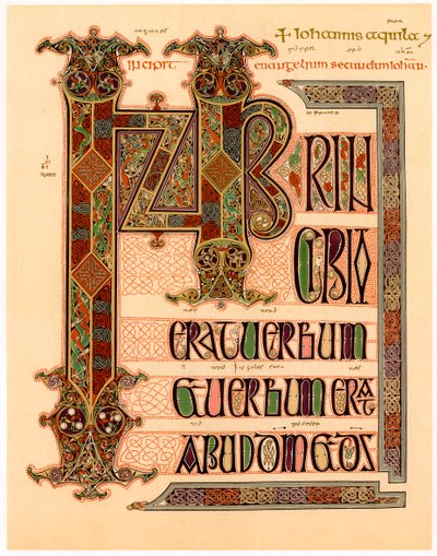 Initial page from the Lindisfarne Gospels by Unbekannt