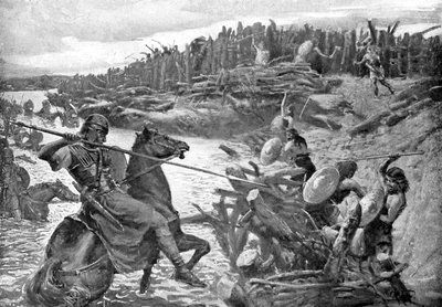 Julius Caesar crosses the Thames, c55 BC by Unbekannt