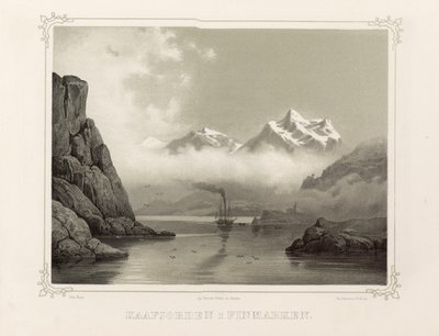 Kåfjord in Finmark. Illustration from the book Norway Represented in Drawings by Asbjørnsen, P.Chr. Published by Chr. Tønsberg (Norway 1848) by Unbekannt