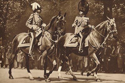 King Edward at the Head of the Brigade of Guards, Turns, Unperturbed, to Make Inquiry After Revolve by Unbekannt