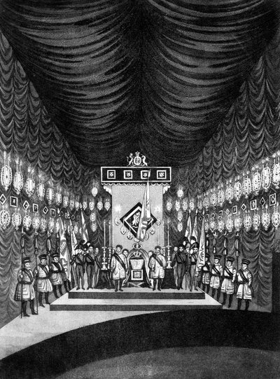 King George IV Lying in State in Windsor Castle by Unbekannt