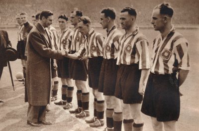 King George VI and Queen Elizabeth Attend the Association Football Cup Final by Unbekannt