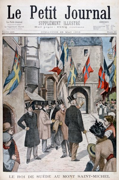 King Oscar II of Sweden visiting Mont Saint-Michel, Normandy, France, 1902 by Unbekannt
