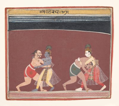 Krishna and Balarama Fight the Evil King Kamsa