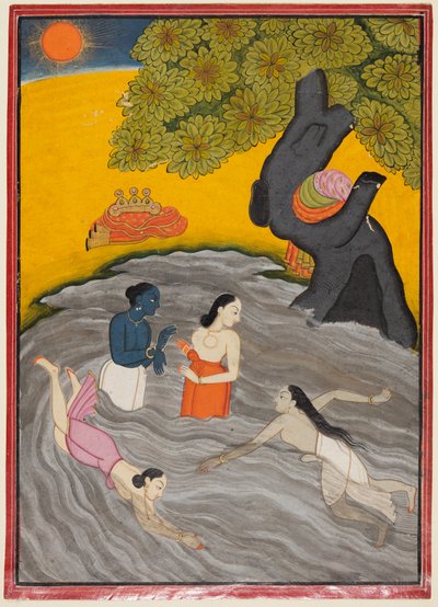 Krishna Playing with the Gopis in the Jumna by Unbekannt