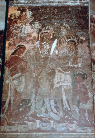 Lady at her toilet, cave fresco, Ajanta, India. 1st-5th century. 20th century by Unbekannt